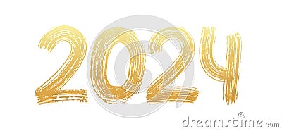 2024 year logo text hand lettering. Calendar. 2024 Happy New Year. Graduation. Vector Illustration Vector Illustration