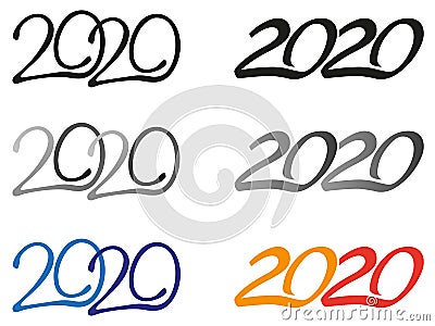 Year 2020 logos Stock Photo