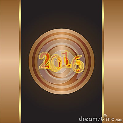 Year Of The Monkey 2016 - gold greeting card. new year letter Stock Photo