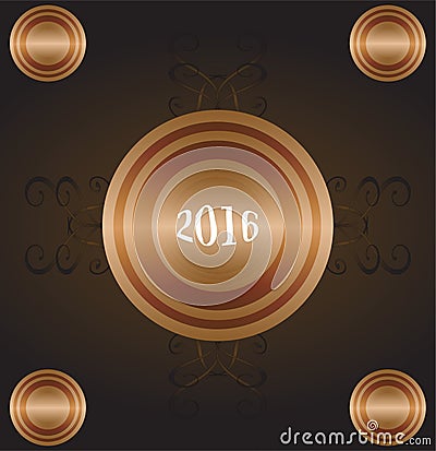 Year Of The Monkey 2016 - gold greeting card. new year letter on a grunge style Stock Photo