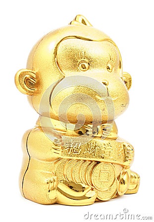 Year of the monkey golden monkey Stock Photo