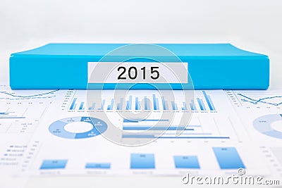 Year number 2015, graphs, charts and financial analysis reports Stock Photo