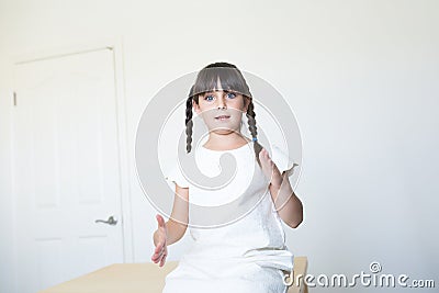 Child Communicating with hands Stock Photo