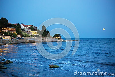 Year old nessebar-evening old town. Bulgaria Editorial Stock Photo