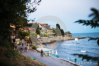 Year old nessebar-evening old town. Bulgaria Editorial Stock Photo
