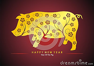 Year Of the pig - 2019 chinese new year Cartoon Illustration