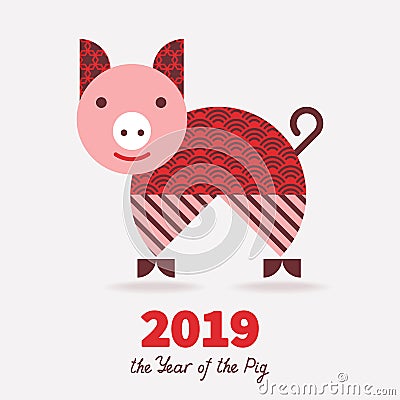 2019 Year of the PIG Vector Illustration