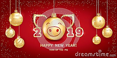 2019 Year of the PIG Vector Illustration