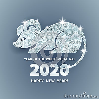2020 Year of the RAT Vector Illustration
