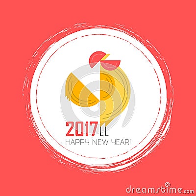 Year of rooster chinese new year design graphic. Chinese character. Golden chicken Stock Photo