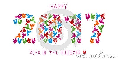 Year of the Rooster Vector Illustration