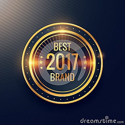 Year`s best brand golden label badge label vector design Vector Illustration