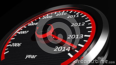 2014 year speedometer Stock Photo
