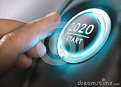 Year 2020 Start, Two Thousand and Twenty Concept Stock Photo