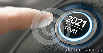 Year 2021 Start, Two Thousand and Twenty One Concept Stock Photo