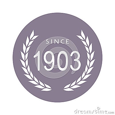 Since 1903 year symbol Vector Illustration