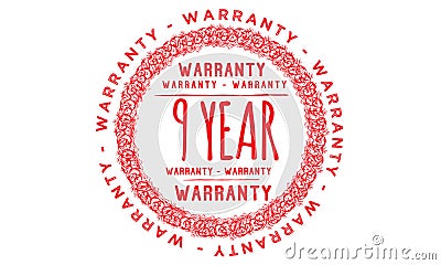 9 year Warranty icon Vector Illustration