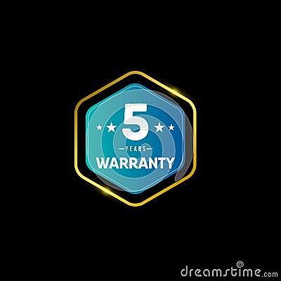 5 Year Warranty Logo Icon Vector Template Design Illustration Vector Illustration