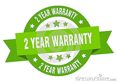 2 year warranty ribbon Vector Illustration