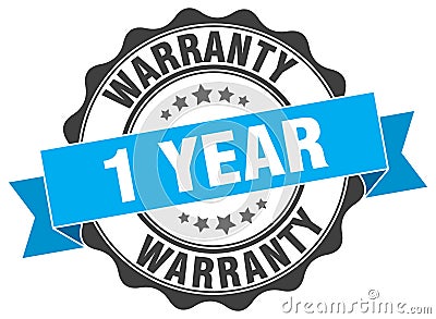 1 year warranty stamp Vector Illustration