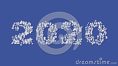 2020 year of white snowflakes. The movement, the fluttering of snowflakes. Looped footage.4K. royalty free illustration 2020 year of white snowflakes. The movement, the fluttering of snowflakes. Looped footage.4K. royalty free illustration