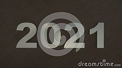 The year 2021 written on a wooden background. 3d illustration Cartoon Illustration