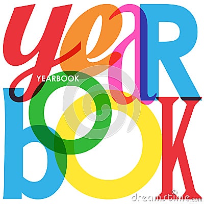 YEARBOOK square format letter collage Stock Photo