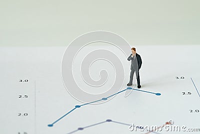 Yearly revenue and profit review, business leadership decision c Stock Photo