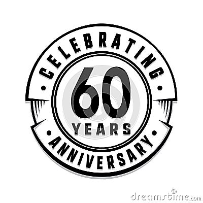 60 years anniversary logo template. 60th vector and illustration. Vector Illustration