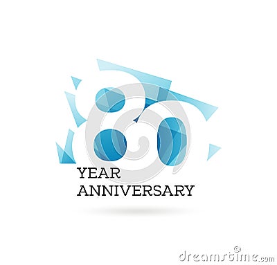 80th years anniversary label Vector Illustration