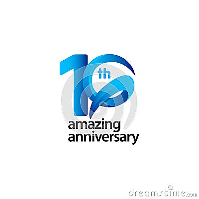 10 Years Amazing Anniversary Celebration Vector Template Design Illustration Vector Illustration