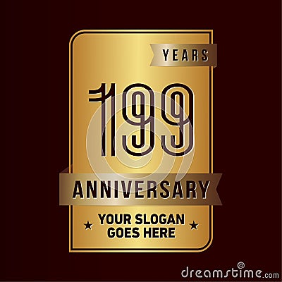 199 years celebrating anniversary design template. 199th logo. Vector and illustration. Vector Illustration