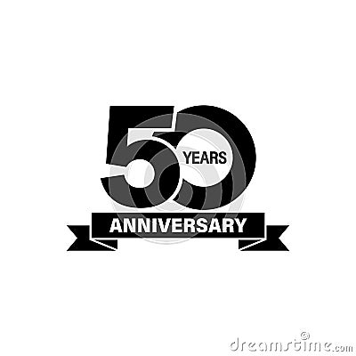 50 years anniversary banner. Vector on isolated white background. EPS 10 Vector Illustration