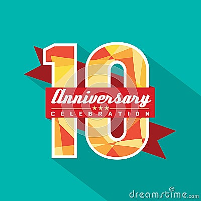 10 Years Anniversary Celebration Design Vector Illustration