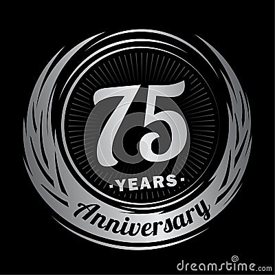 75 year anniversary. Elegant anniversary design. 75th logo. Vector Illustration