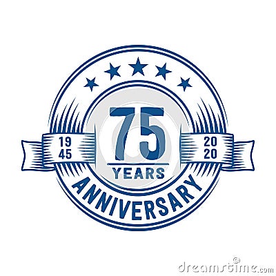 75 years anniversary celebration logotype. 75th years logo. Vector and illustration. Cartoon Illustration