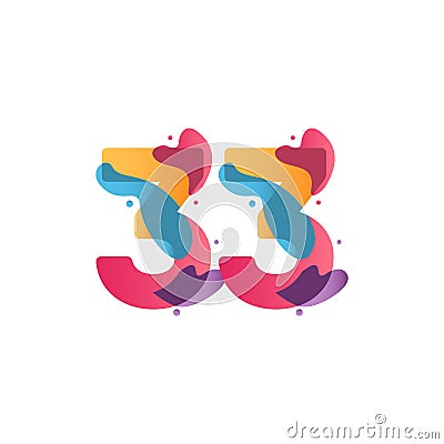 33 Years Anniversary Celebration flux Vector Template Design Illustration Vector Illustration