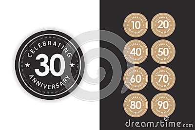 30 Years Anniversary Celebration Logo Vector Template Design Illustration Vector Illustration