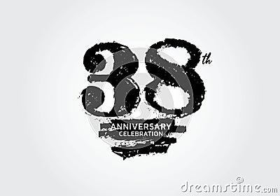 38 years anniversary celebration logotype black vector, 38th birthday logo, 38 number design, anniversary year banner, anniversary Vector Illustration