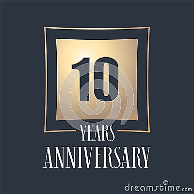 10 years anniversary celebration vector icon, logo Vector Illustration