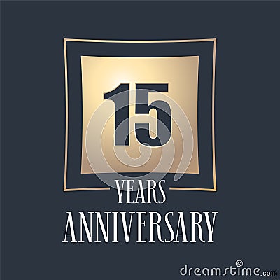 15 years anniversary celebration vector icon, logo Vector Illustration