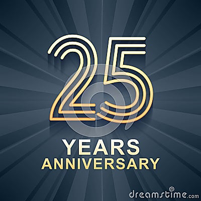 25 years anniversary celebration vector icon, logo Vector Illustration