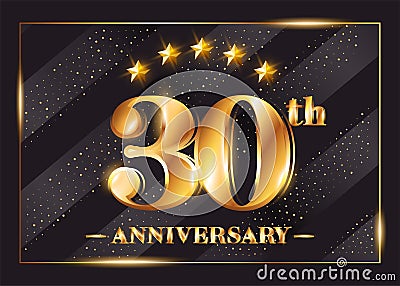 30 Years Anniversary Celebration Vector Logo. 30th Anniversary. Vector Illustration