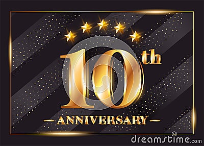 10 Years Anniversary Celebration Vector Logo. 10th Anniversary. Vector Illustration
