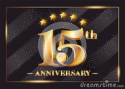 15 Years Anniversary Celebration Vector Logo. 15th Anniversary. Vector Illustration