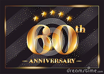 60 Years Anniversary Celebration Vector Logotype. Vector Illustration