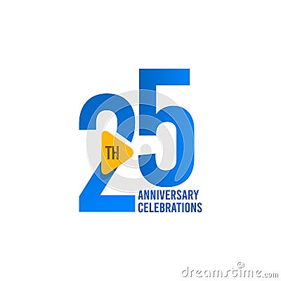 25 Years Anniversary Celebration Vector Template Design Illustration Vector Illustration