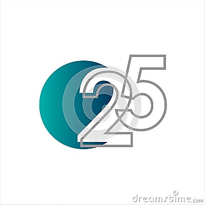 25 Years Anniversary Celebration Vector Template Design Illustration Vector Illustration