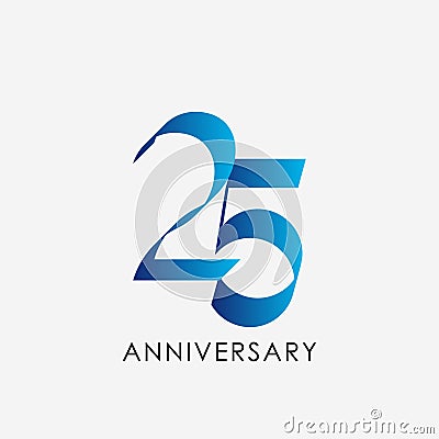 25 Years Anniversary Celebration Vector Template Design Illustration Vector Illustration