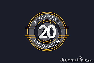 20 Years Anniversary Celebrations Elegant Vector Template Design Illustration Vector Illustration